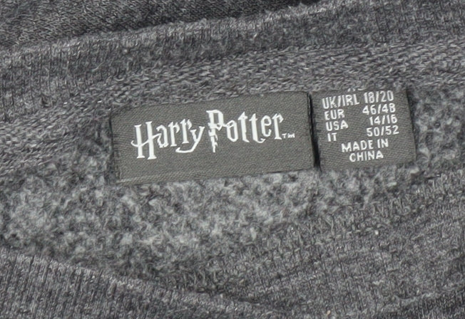Harry Potter Unisex Adults Grey Pullover Sweatshirt Size 18