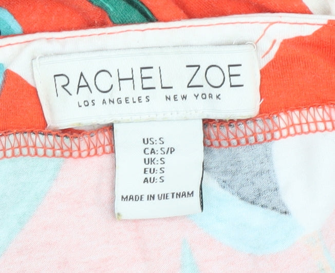 Rachel Zoe Women's Orange Wrap Skirt Floral S