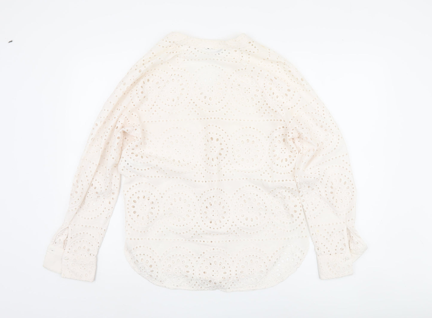 ET VOUS Women's White Blouse Size 12 Long Sleeve