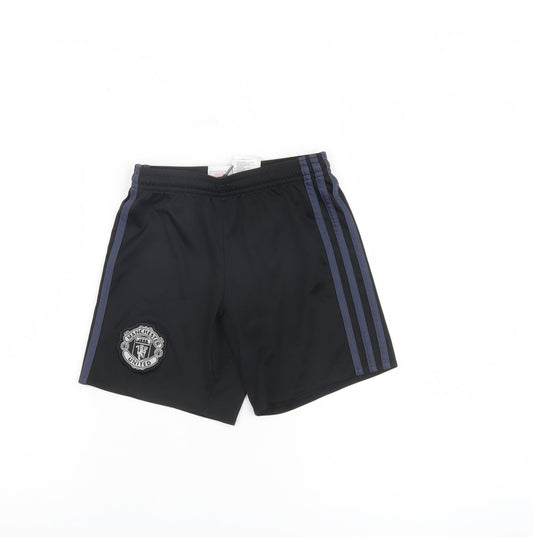Adidas Boys Black Athletic Football Shorts 7-8 Years