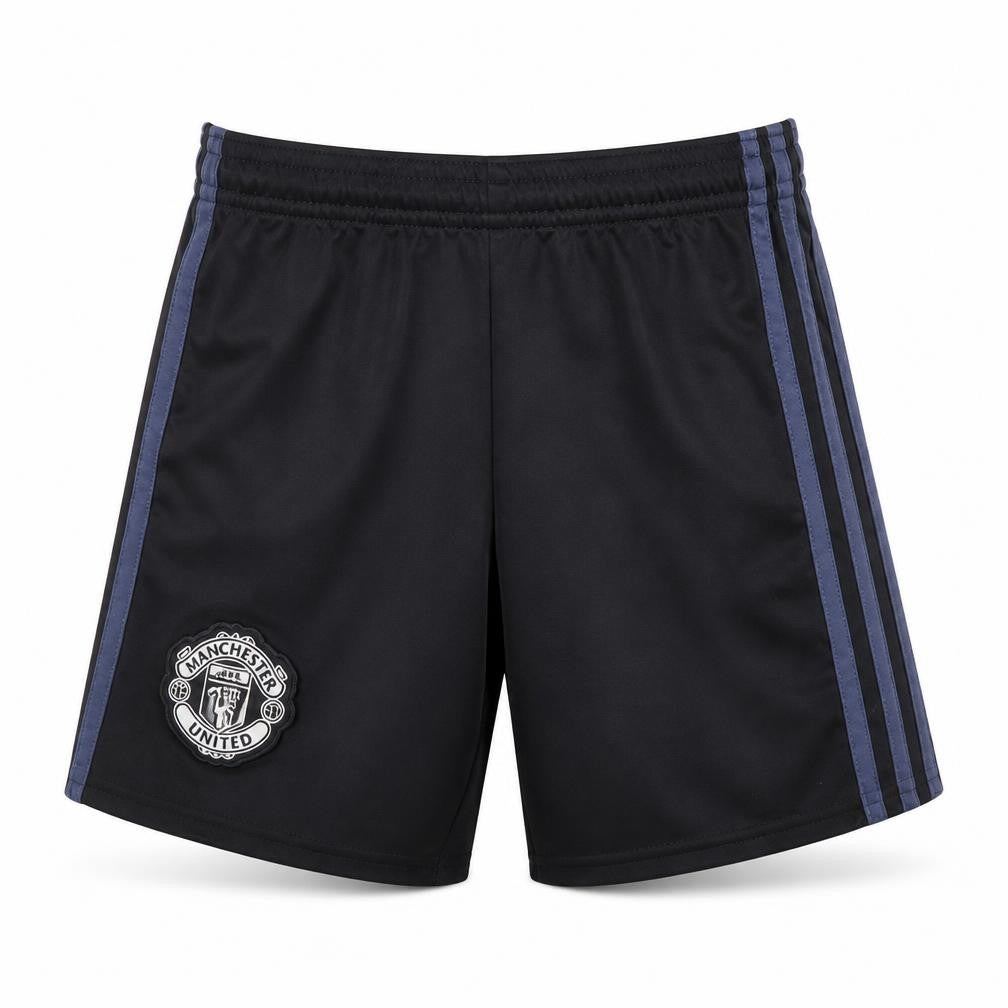 Front view of Adidas boys’ black athletic football shorts 7-8 years