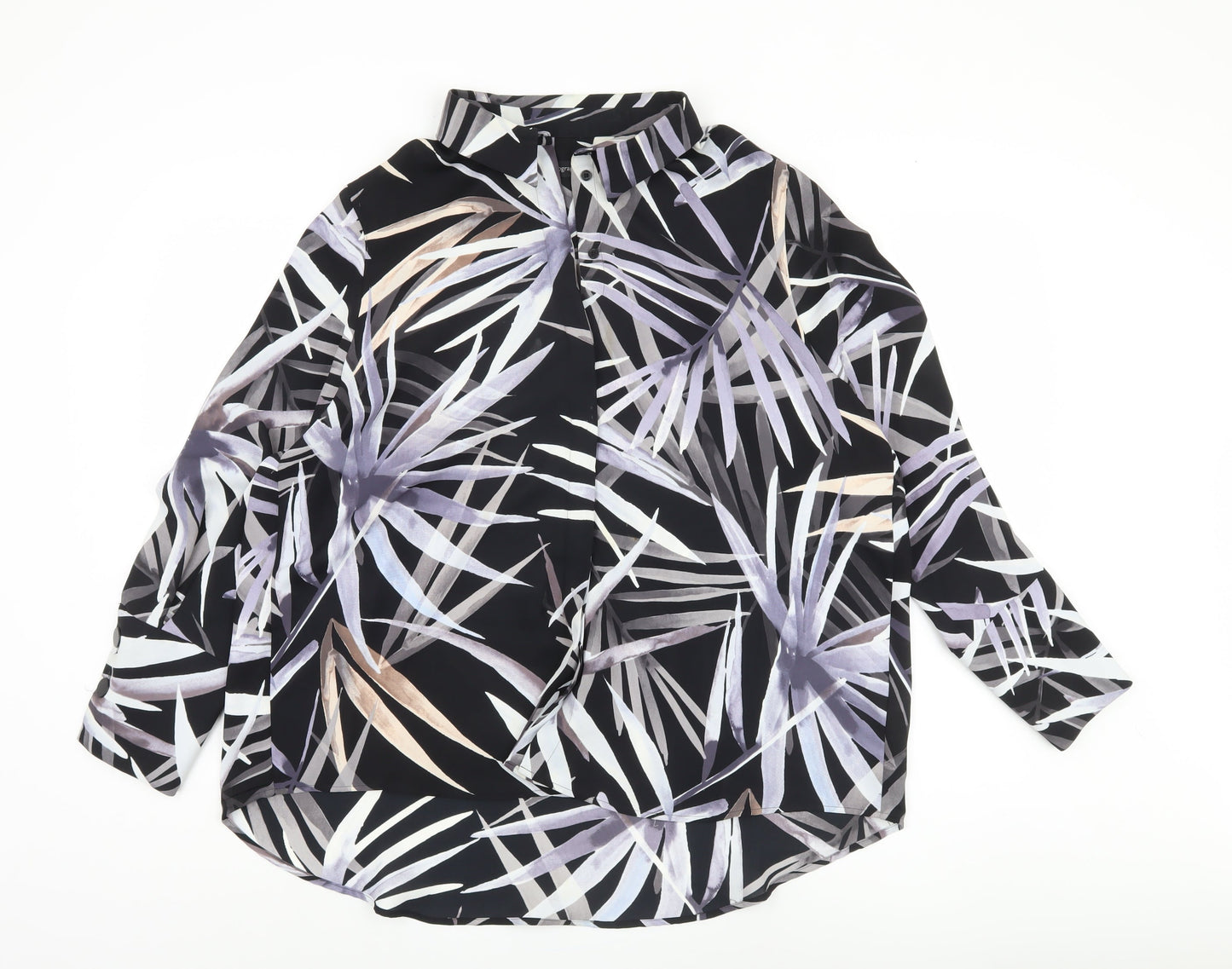 Marks and Spencer Women's Black Floral Blouse Size 16