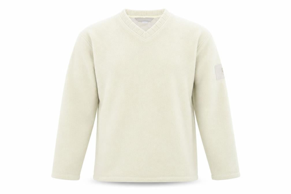 Springfield Men's Beige V-Neck Fleece Sweatshirt