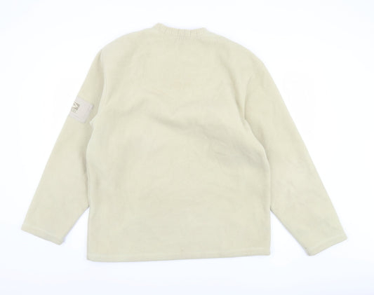 Springfield Men's Beige V-Neck Fleece Sweatshirt