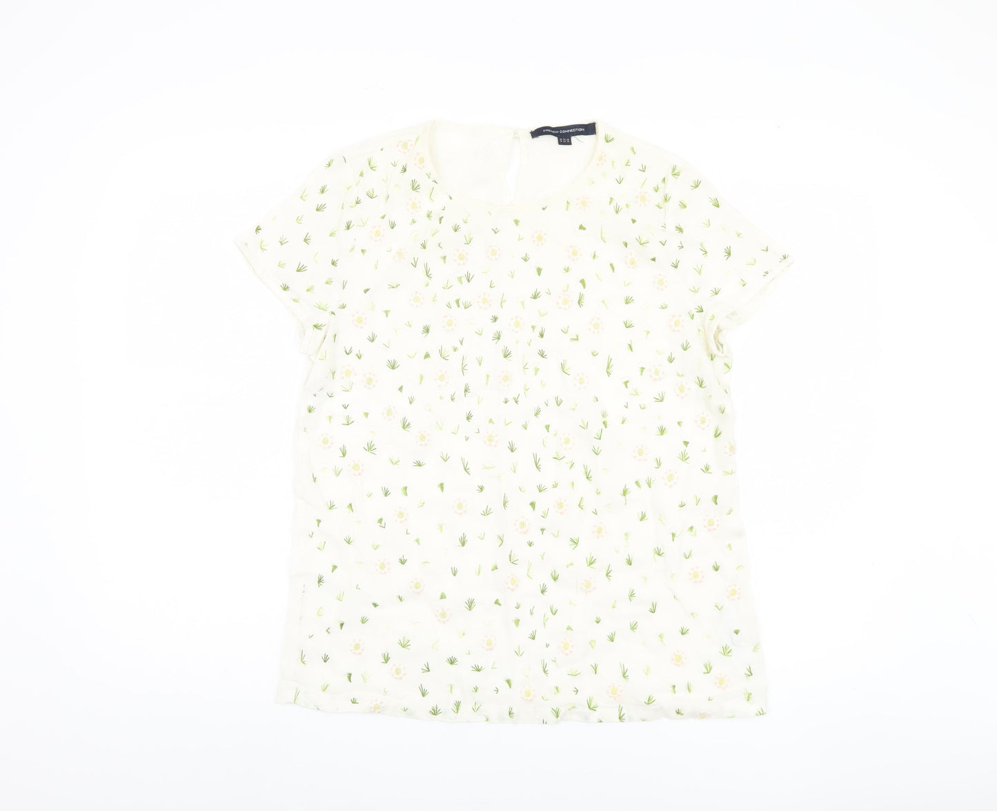 French Connection Women's Ivory Floral Top Size 14