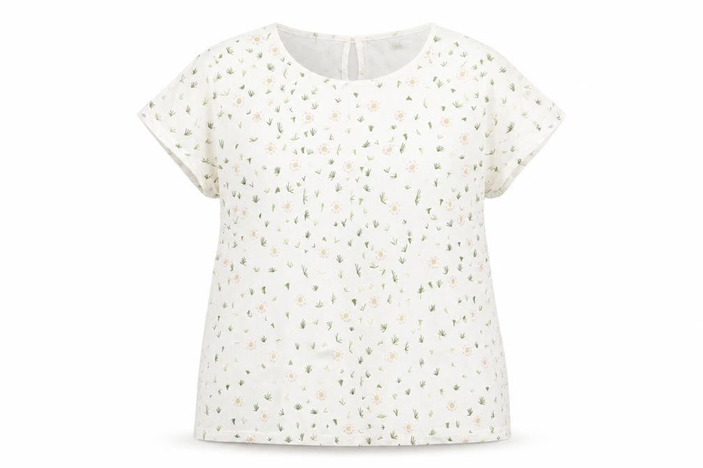 Front view of French Connection Women's Ivory Floral Top, size 14