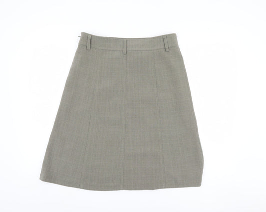 Brandtex Women Beige A-Line Skirt Size 12 Polyester