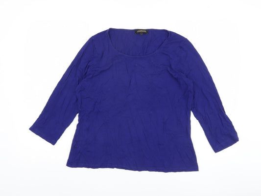 Jaeger Women's Blue Basic Top - Size L, Classic Fit