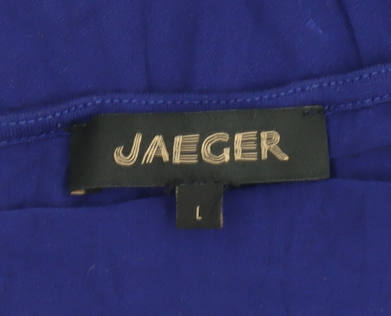 Jaeger Women's Blue Basic Top - Size L, Classic Fit