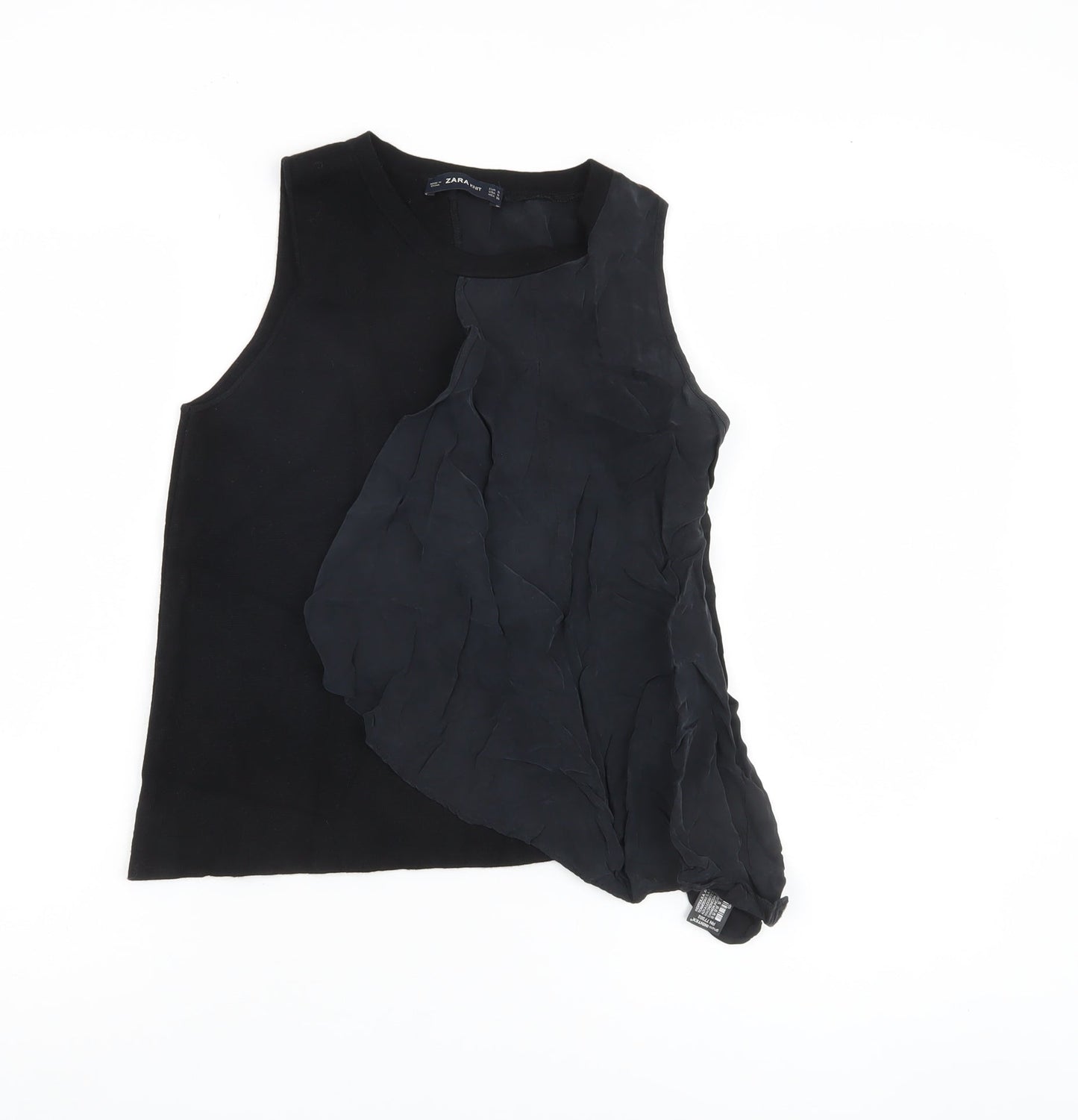Zara Women Black Tank Top, S, Autumn Knit Casual