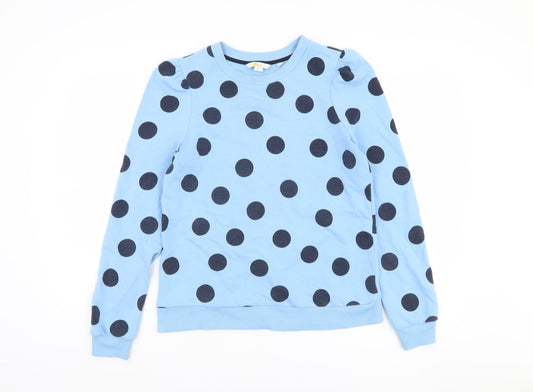 Boden Women's Blue Polka Dot Pullover Sweatshirt Size 10
