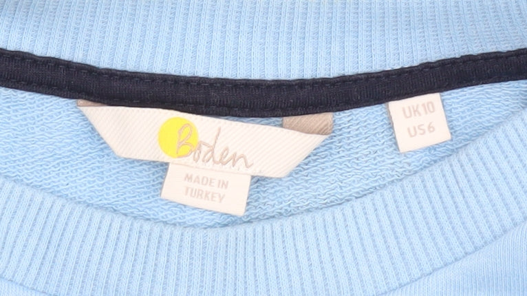 Boden Women's Blue Polka Dot Pullover Sweatshirt Size 10