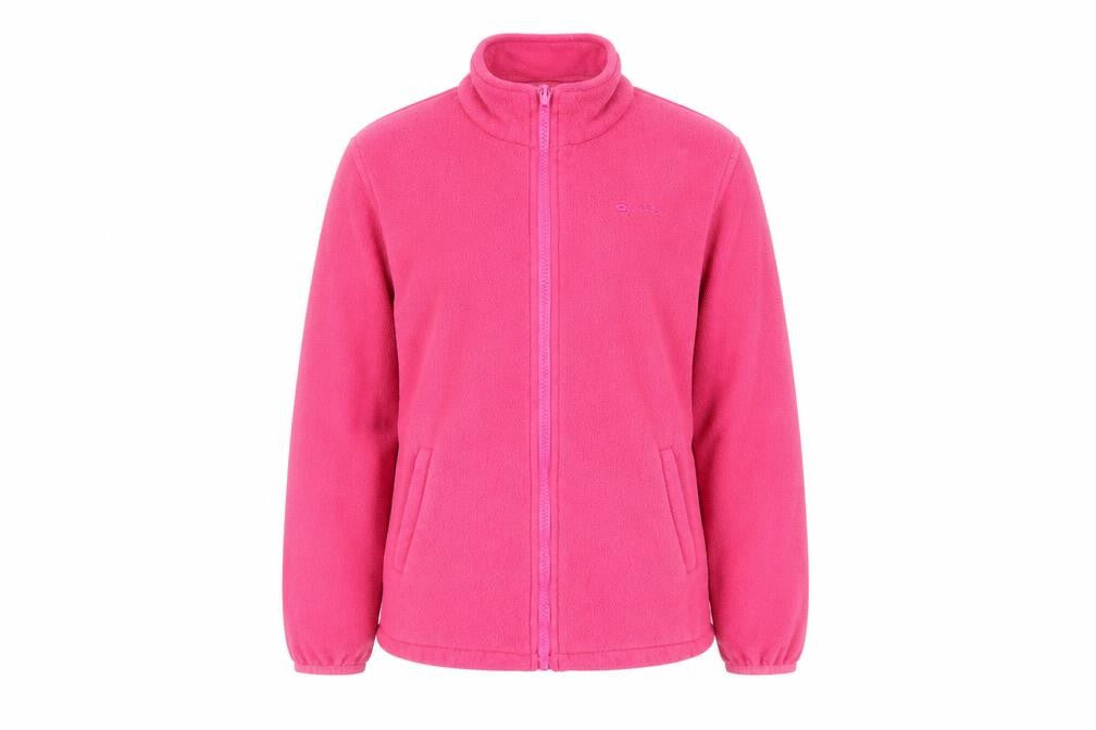 Front view of Mountain Warehouse girls’ pink fleece jacket 13 years