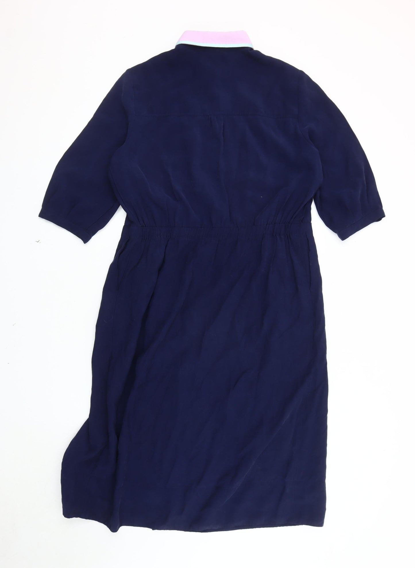 Oliver Bonas Women's Blue Collared Shirt Dress Size 8