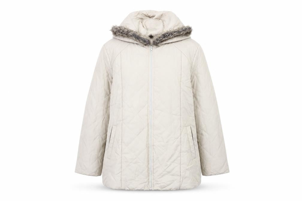 Anne De Lancay Women's Beige Hooded Coat M