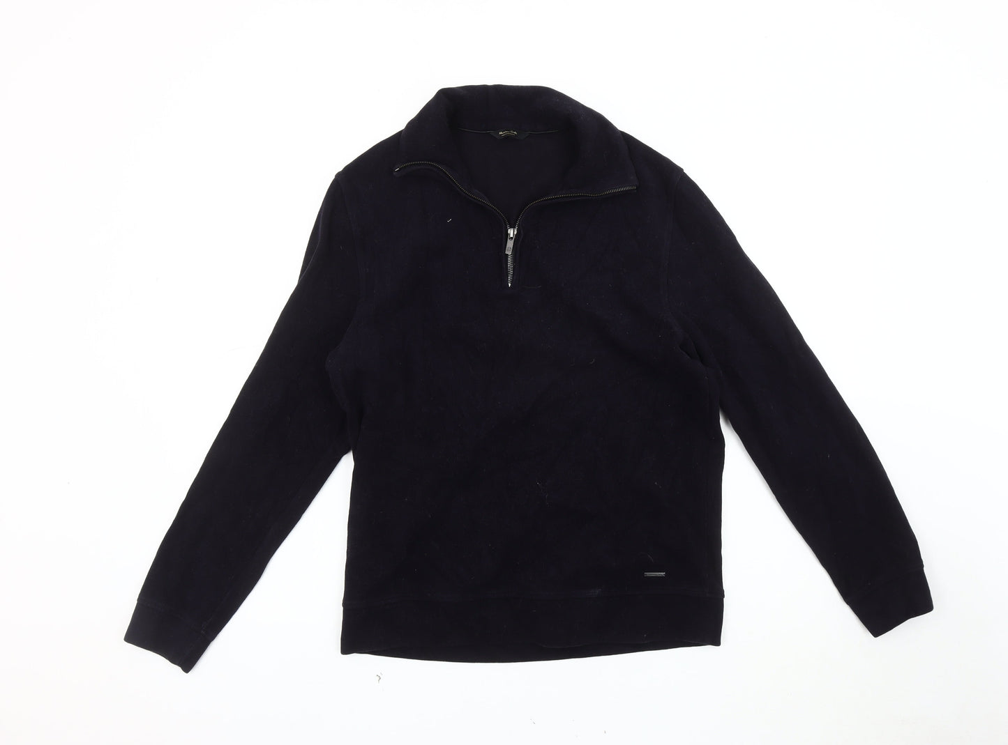 Unisex Adults UK M Regular Massimo Dutti Black Full Zip Sweatshirt