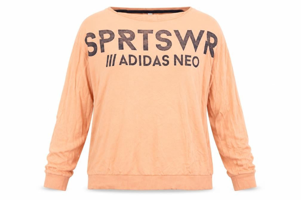 Womens UK L Relaxed adidas Orange Pullover Sweatshirt