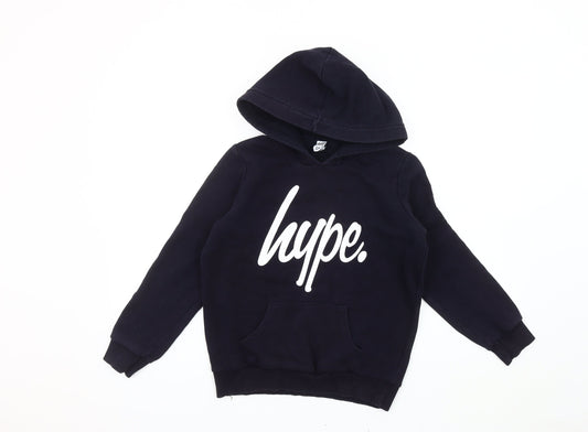 Hype Boys Black Pullover Hoodie, 11-12 Years, Stylish Casual