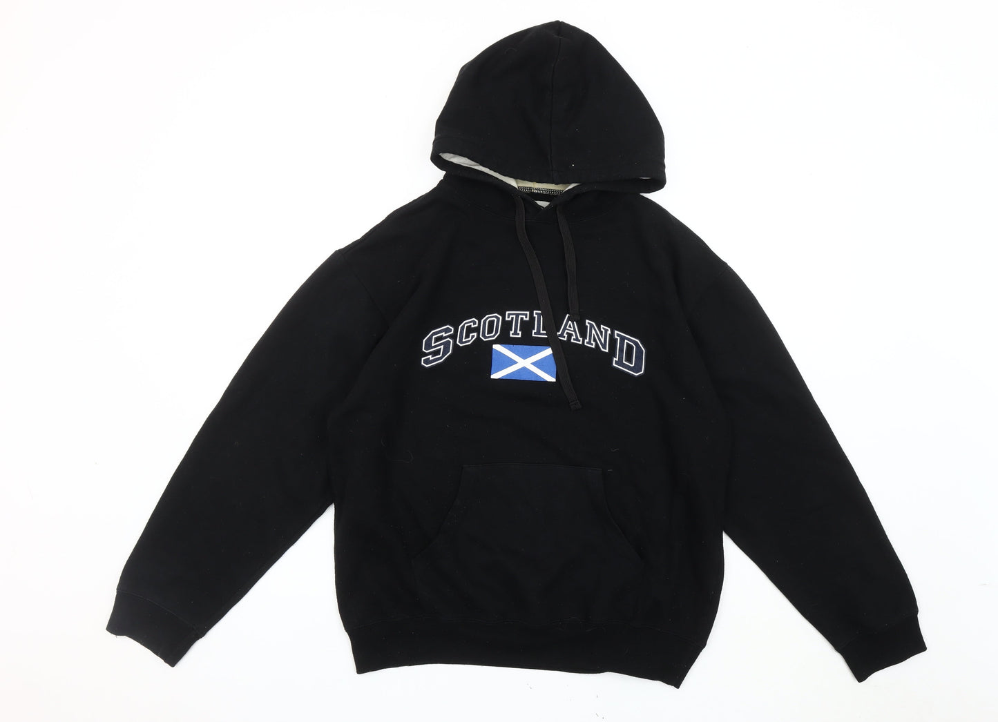 Scotland Men's Black Pullover Hoodie Size M