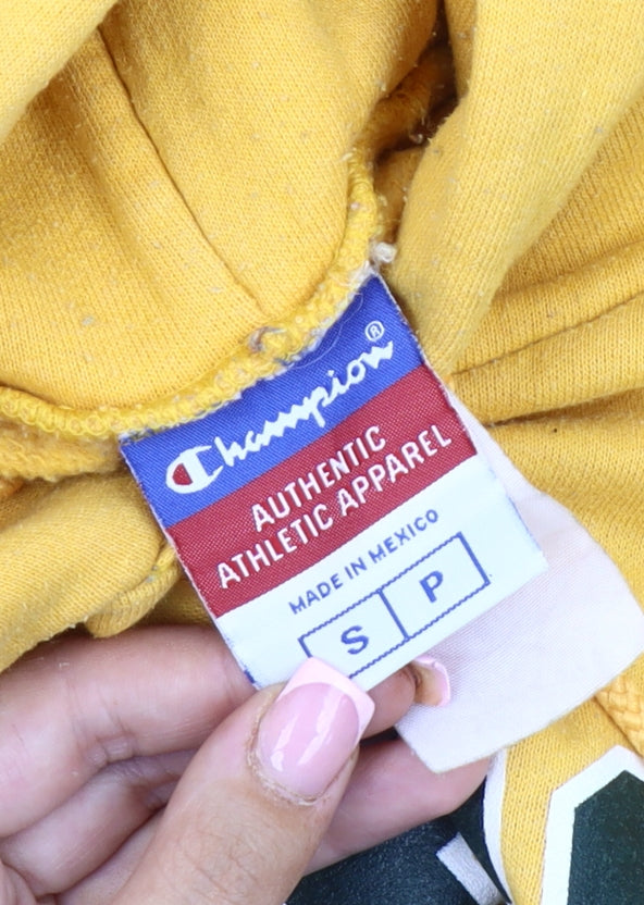 Champion Men's Yellow Pullover Hoodie Size S