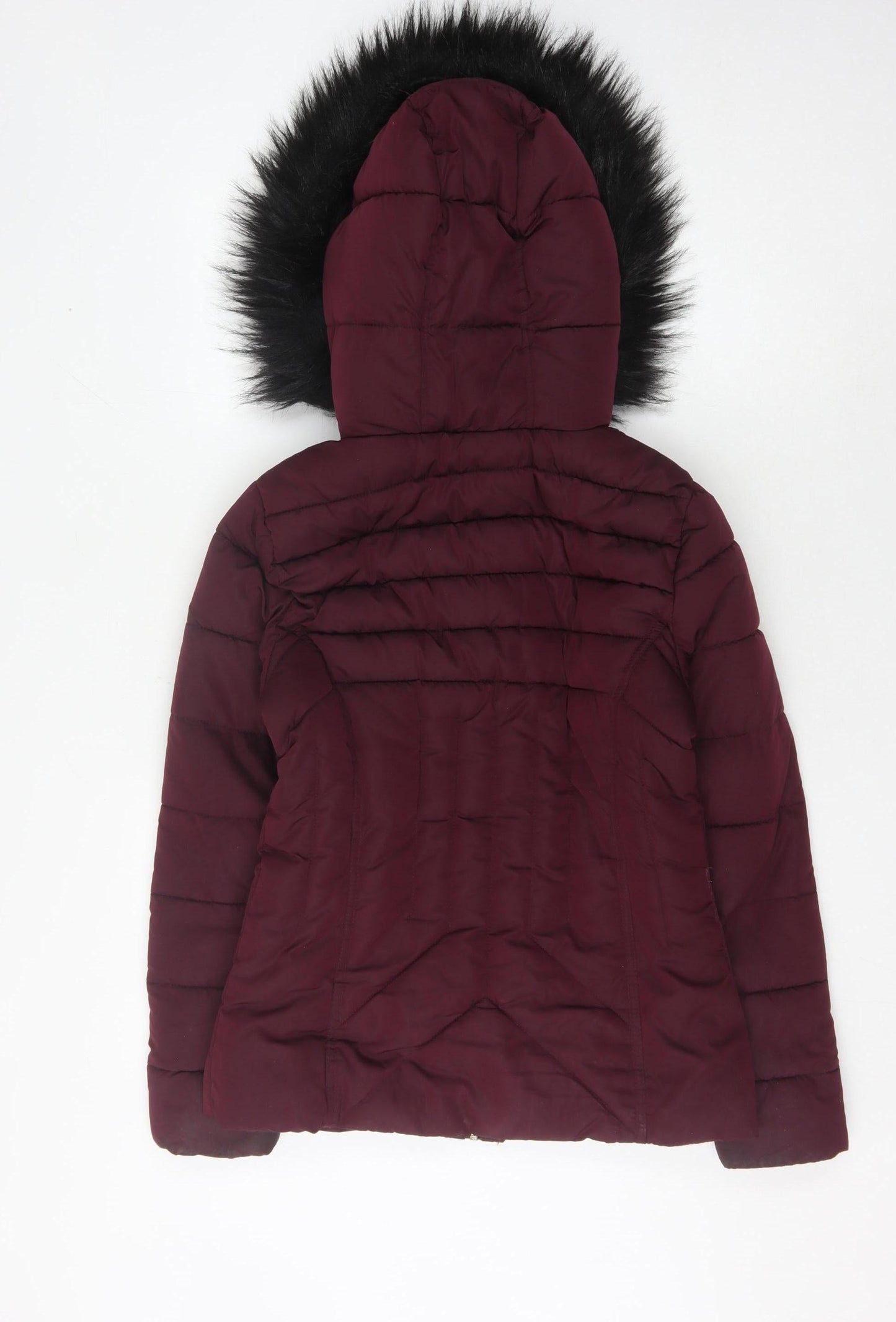 New Look Women's Red Hooded Jacket Size 8