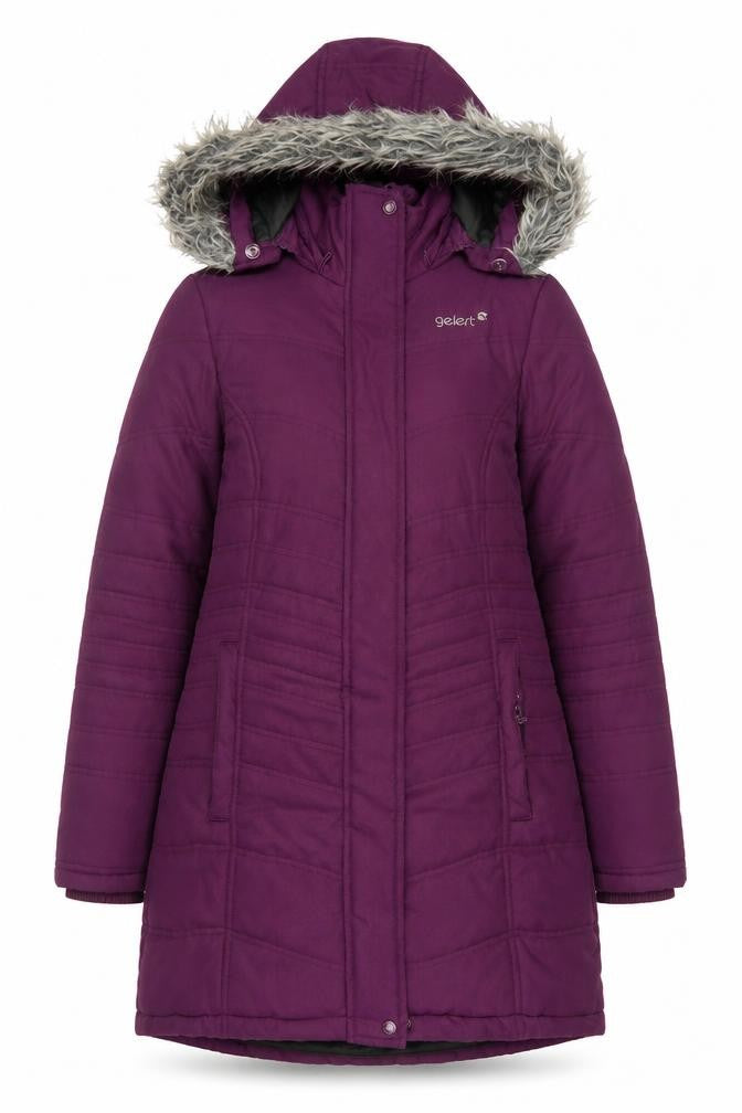 Womens UK Size 8 Regular Gelert Purple Polyester Coat