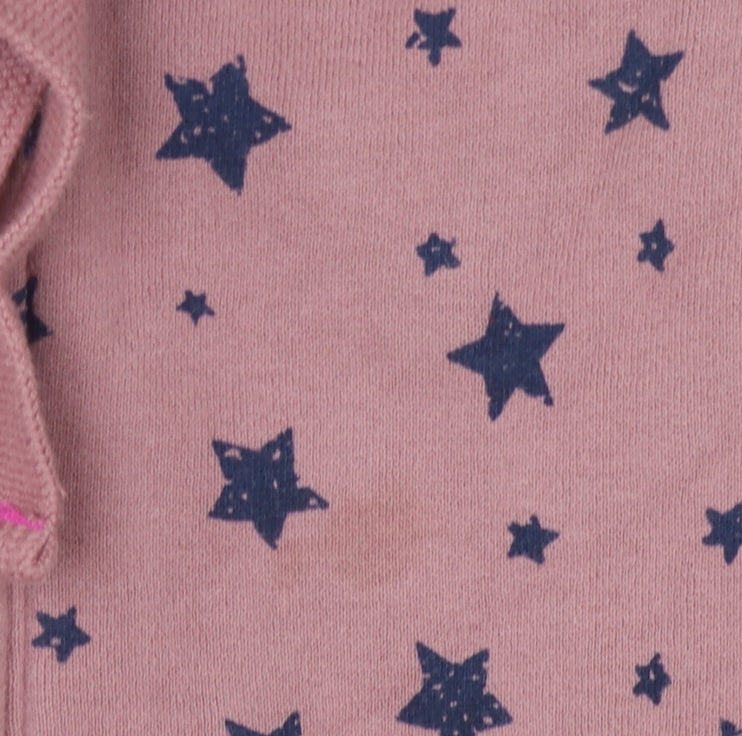 White Stuff Women's Pink Star Print Full Zip Hoodie Size M