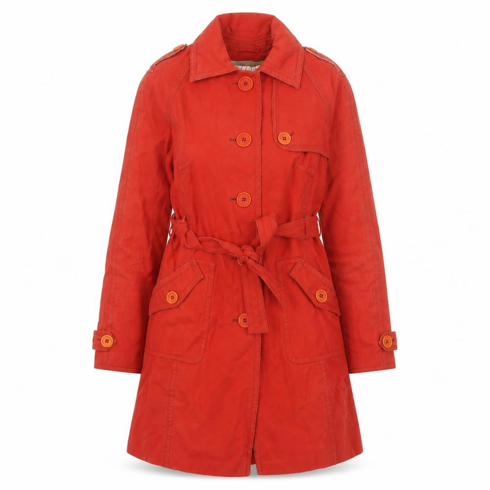Womens UK Size 12 Regular Karen Millen Red Cotton Coat