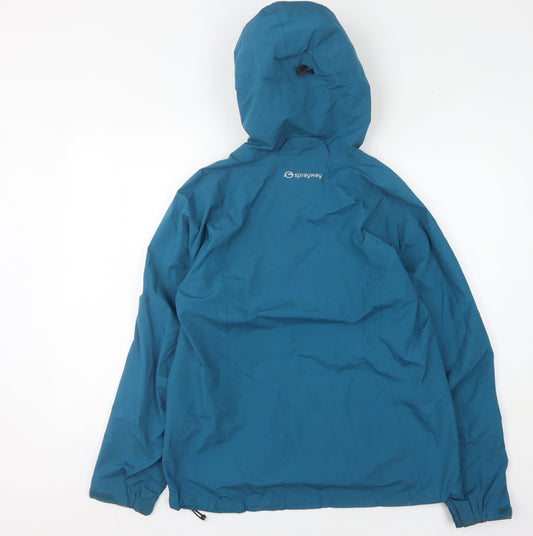 Sprayway Women's Blue Medium Hooded Windbreaker Jacket