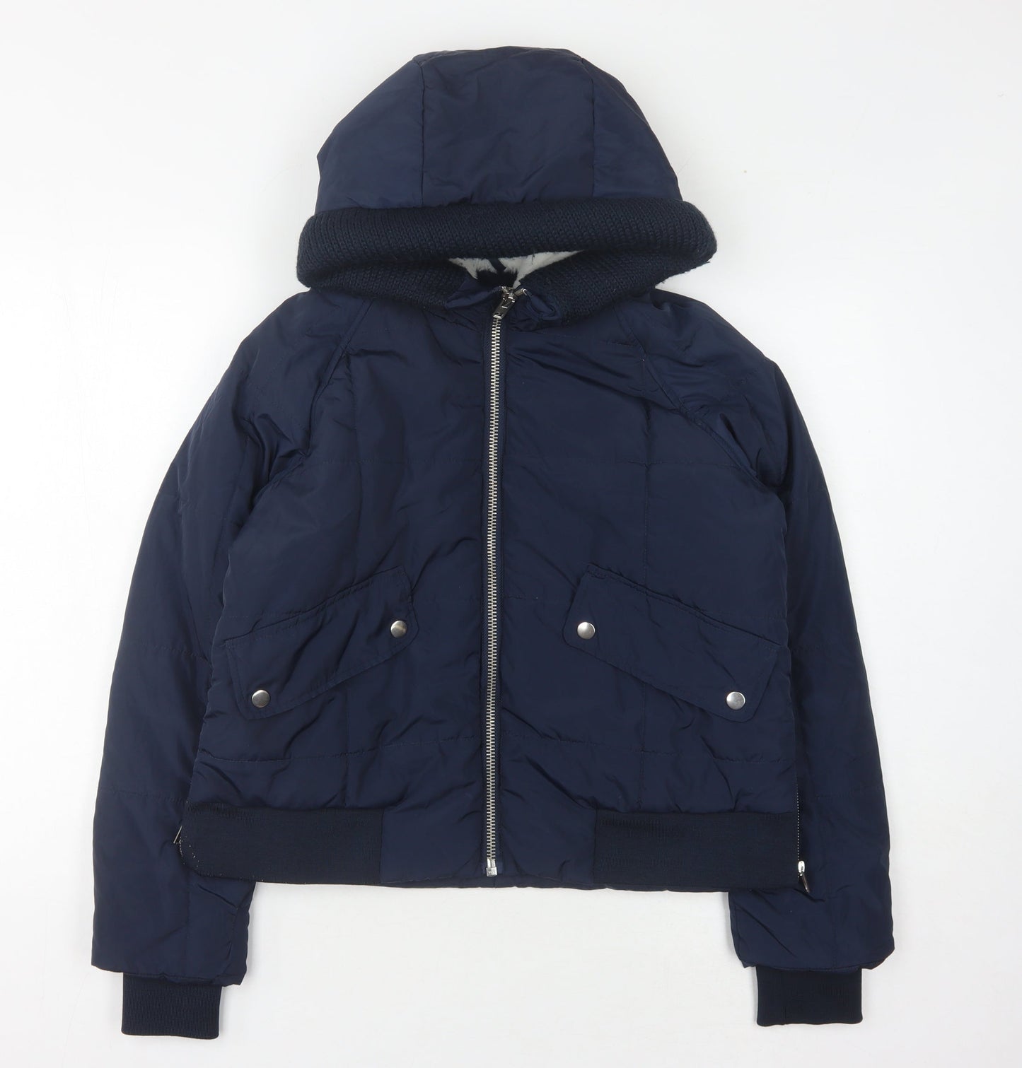 ASOS Women's Blue Puffer Jacket Size 8