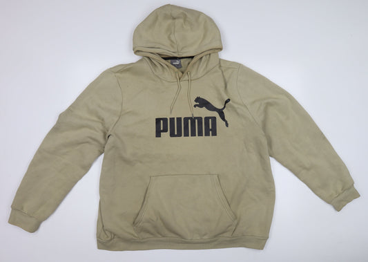 Puma Men's Beige 2XL Pullover Hoodie with Logo