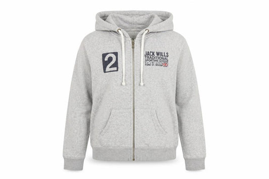 Womens UK 12 Regular Jack Wills Grey Full Zip Hoodie