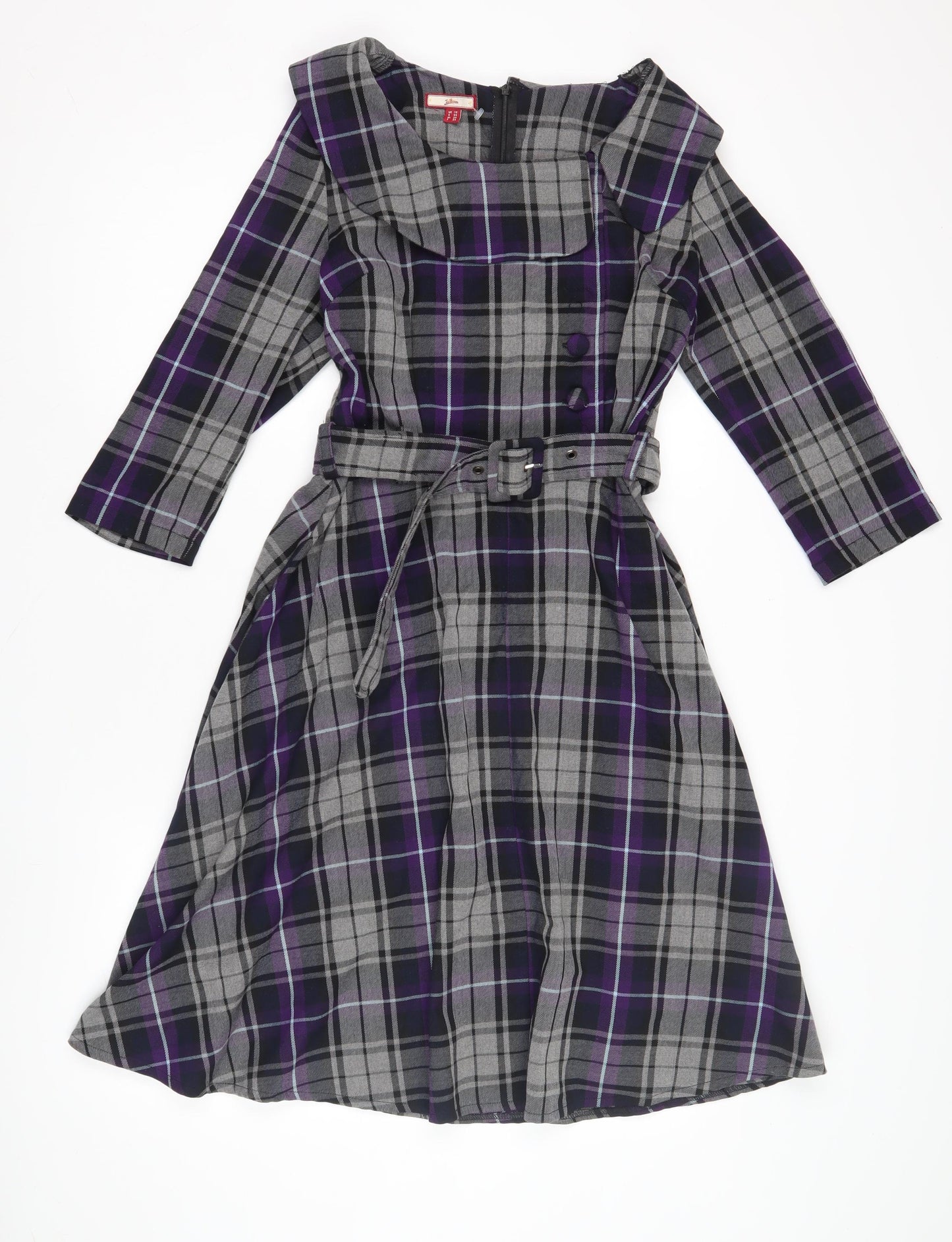 Joe Browns Women's Multicoloured Plaid Fit & Flare Dress