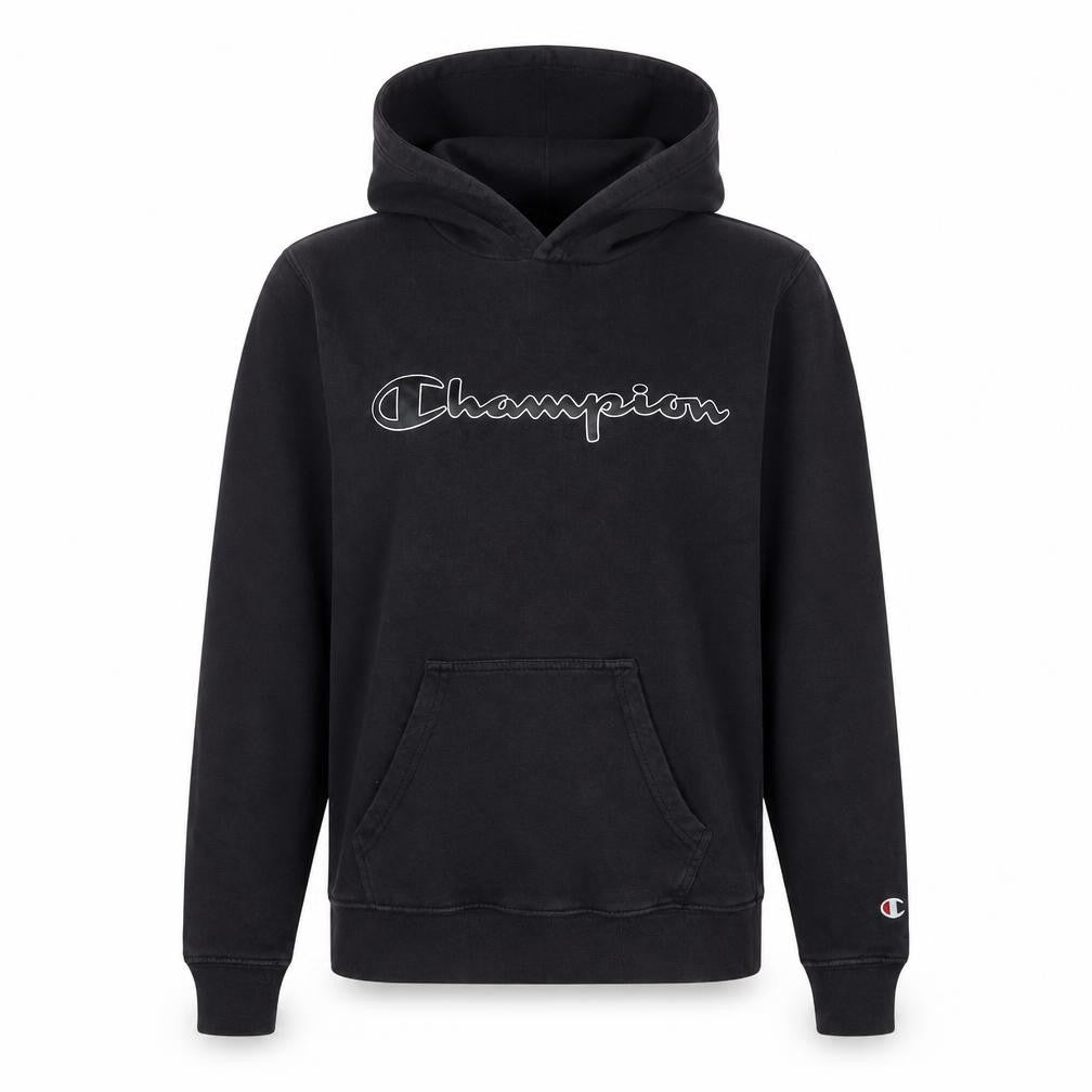 Champion Unisex Black Hoodie XS, Logo Pullover