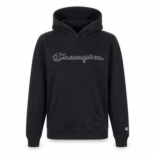 Champion Unisex Black Hoodie XS, Logo Pullover