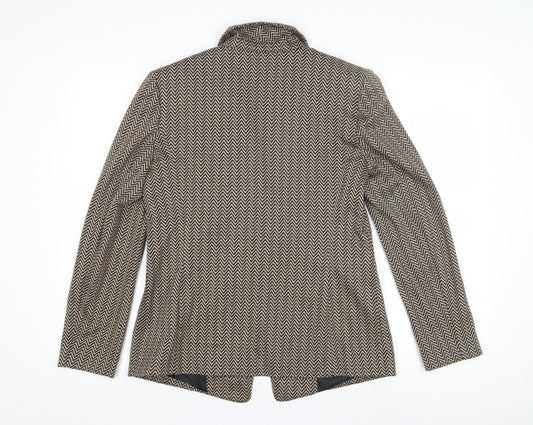 Marks and Spencer Women's Beige Geometric Blazer Size 12