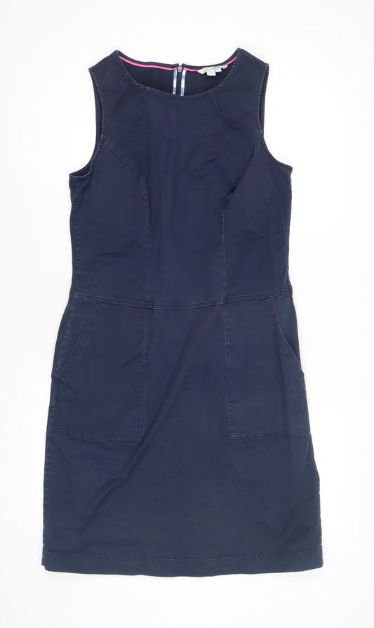 Boden Women's Blue Sheath Dress, Size 12 - Casual Sleeveless