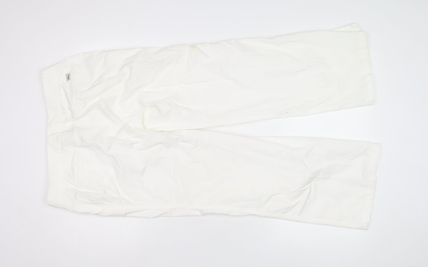 Lacoste Women's White Cotton Trousers, Size 12, Good Condition