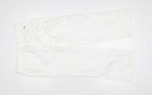 Lacoste Women's White Cotton Trousers, Size 12, Good Condition