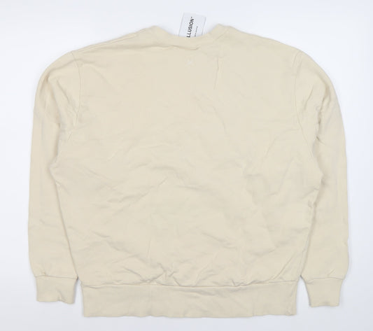 Collusion Men's Beige Pullover Sweatshirt M