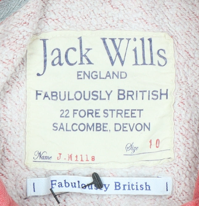 Jack Wills Women's Pink Pullover Hoodie Size 10