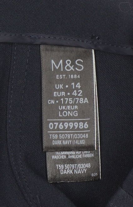 Marks and Spencer Women's Blue Trousers, Size 14