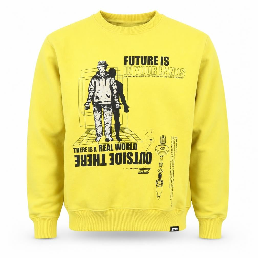 Pull & Bear Men's Yellow Graphic Sweatshirt - M