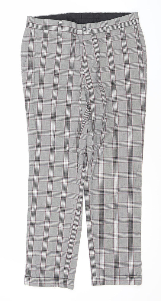 Next Women's Multicoloured Plaid Trousers Size 8