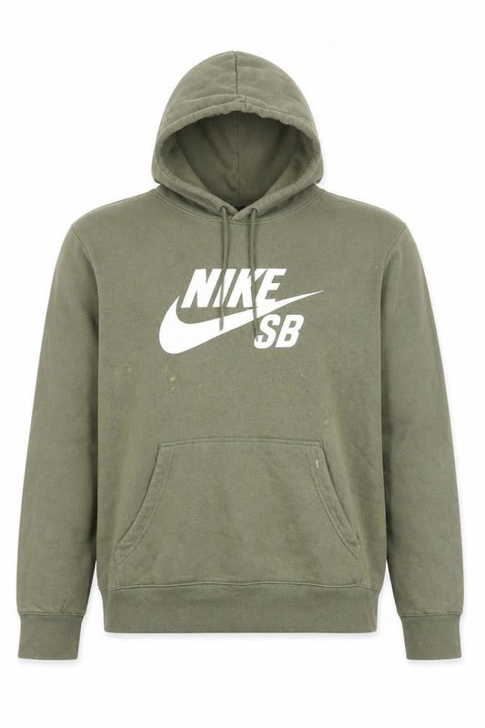 Mens UK L Relaxed Nike Green Pullover Hoodie