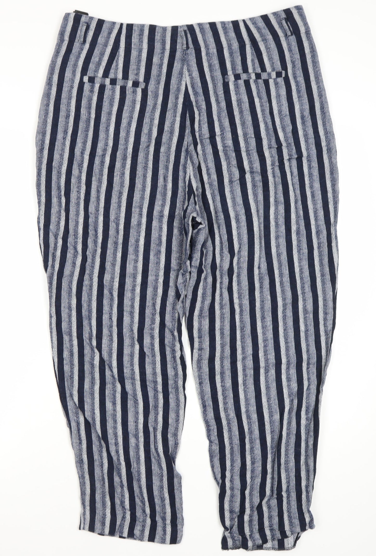 Marks and Spencer Women's Blue Striped Trousers Size 16