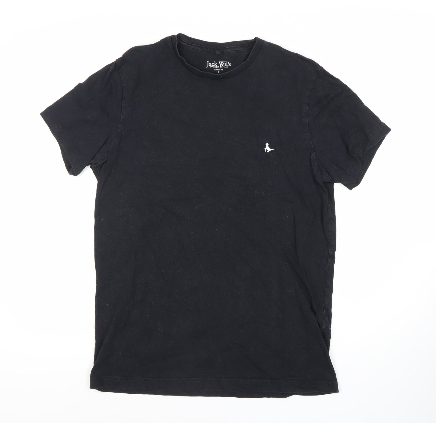 Jack Wills Men's Black Cotton Classic Fit T-Shirt, Size S