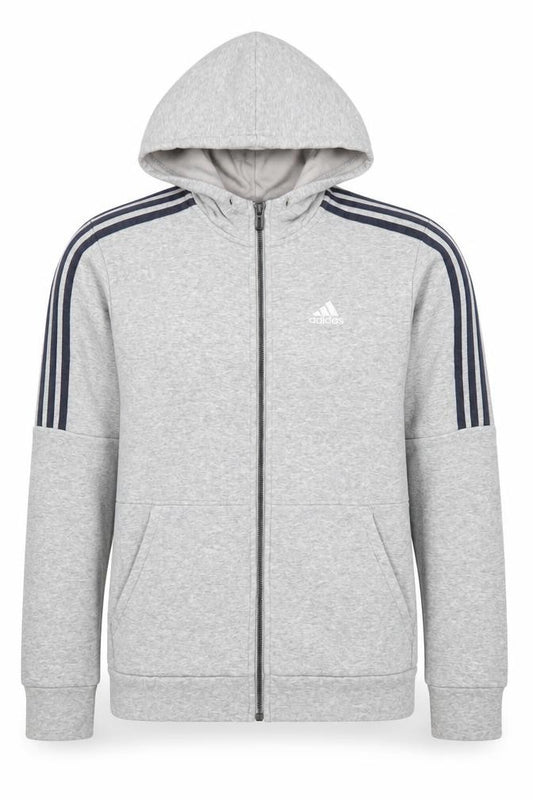 Mens UK XS Regular adidas Grey Full Zip Hoodie
