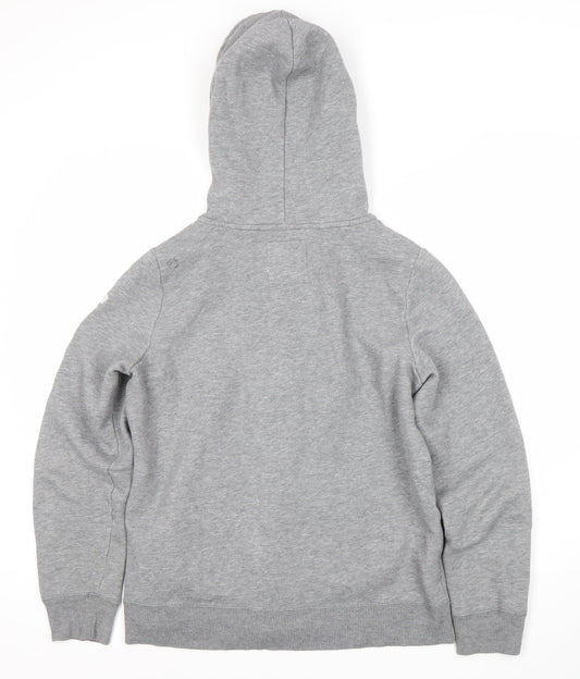 Hollister Grey Men's Full Zip Logo Hoodie L