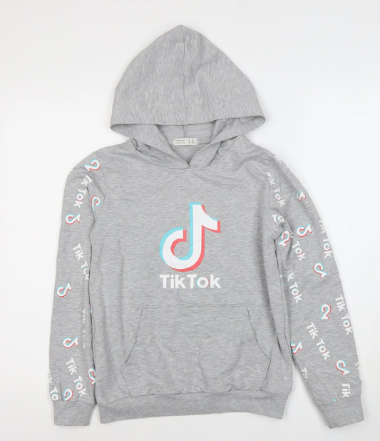 Toontoy Boys Grey TikTok Hoodie - Size 12